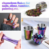 LET'S RESIN Chameleon Flakes, Resin Supplies -Intense Color Shift Pigment Powder for Resin Molds/Tumblers, Chrome Powder Pigment for Christmas Nail Art/Paint/Soap Making