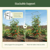 Vego Garden 2 Pack Tomato Cage 14.5"x 58" Square for Garden & Pots, Rust-Resistant Tomato Stackable Heavy Gauge Plant Cage Trellis Support for Climbing Vegetables Plants