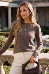Arach&Cloz Womens Fall Fashion Clothes Christmas Long Sleeve Tops Coffee M