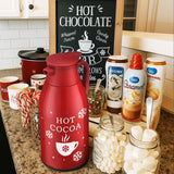 LemonRoad 1 Pcs 68 oz Hot Chocolate Drink Dispenser Red Cocoa Drink Dispenser for Keeping Christmas Hot Cocoa Bar Supplies for Chocolate Party Favors Supplies