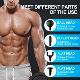 LEERCON Mini Massage Gun, Compact Deep Tissue Massager, 6 Speeds, 4 Heads, Fashion Lighting, Ideal Gift for Men & Women (Blue)