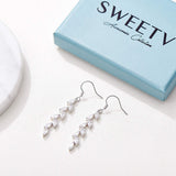 SWEETV Marquise Wedding Bridal Dangle Earrings for Brides Bridesmaid