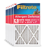 Filtrete 17.5x23.5x1 AC Furnace Air Filter, MERV 11, MPR 1000, Micro Allergen Defense, 3-Month Pleated 1-Inch Electrostatic Air Cleaning Filter, 6 Pack (Actual Size Pack 17.19x23.19x0.81 in)