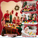 24 Pcs Christmas Rubber Ducks with a Bag, Christmas Stocking Stuffers for Kids, Santa Duckies for Xmas Party Favors Decorations, Ducks for Jeeps Classroom Gift Exchange, Baby Bath Toys