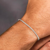 Maxcate 925 Sterling Silver Bracelet for Men, 3MM Wheat Chain 7.5 Inches