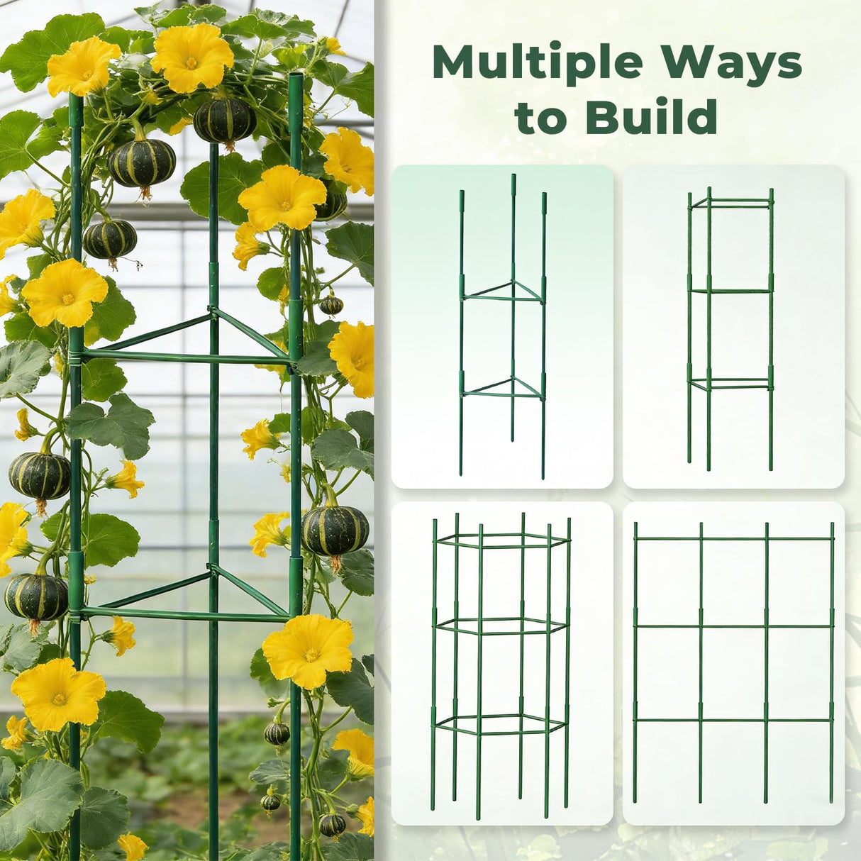 SDLDEER 6 Pack 48in Adjustable Metal Tomato Cages for Garden