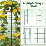 SDLDEER 6 Pack 48in Adjustable Metal Tomato Cages for Garden