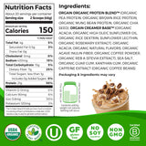 Orgain Organic Vegan Protein Powder, Iced Coffee - 21g Plant Protein, 60mg of Caffeine, Low Net Carb, No Lactose Ingredients, No Added Sugar, Non-GMO, For Shakes & Smoothies, 2.03 lb