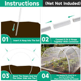 Greenhouse Garden Hoops for Raised Beds Plant Cover Netting, 36pcs PVC Adjustable Garden Hoop with 20 Clips for Shade Cloth Net, Rust-Free Green House Hoops Grow Tunnel Plant Hoop Support DIY Frame