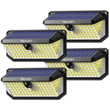 TECKNET 4200LM 416 LED Solar Lights Outdoor IP66 Waterproof,Solar Motion Lights Outdoor with 300° Angle & 3 Lighting Modes,Solar Outdoor Lights for Patio Yard Deck Front Garden Garage- 4 Pack