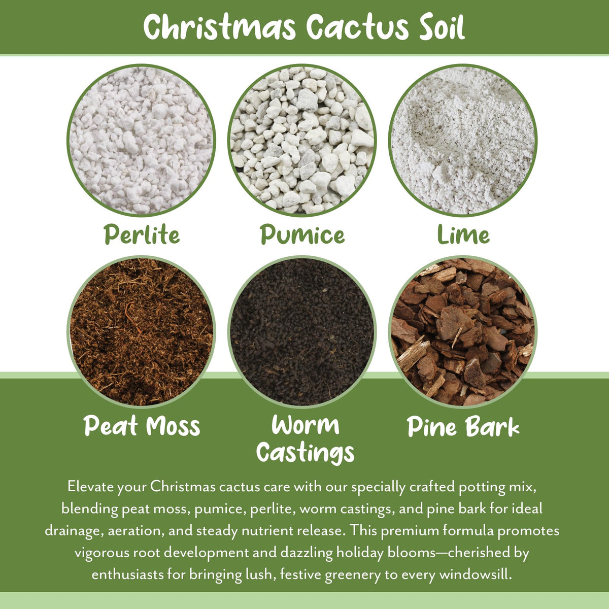 Soil Sunrise Christmas Cactus Potting Soil Mix (4 Quarts) Custom Blend for Xmas, Easter, and Thanksgiving Cactus Tropical Indoor Houseplants