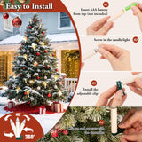 Brightever 30 PCS Flameless LED Taper Candles Battery Operated, Christmas Tree Candles Clip-on with Remote - 4 Modes & Timer, Waterproof, Dimmable Flicker Candle for Home Holiday Party Wedding Decor