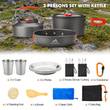 THTYBROS 17pcs Camping Cookware Mess Kit,for Camping,Backpacking,Picnic