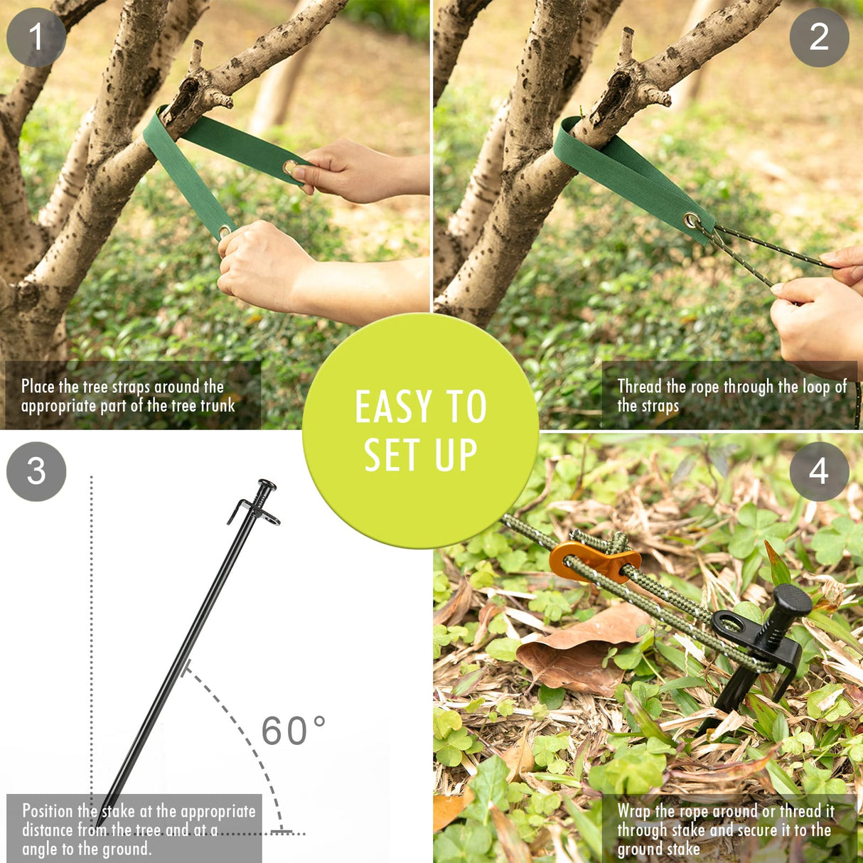 Tree Stakes and Supports, RIFNY Tree Straightening Kits for Leaning Tree