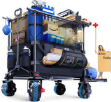 VIC 680lbs Super Cart & Table 1=5 Set, 480L Mega Capacity 54" Extra Long Extra high Folding Wagon, Heavy Duty Collapsible Carts with Brakes, All-Terrain Big Wheels for Camping, Store, Shopping
