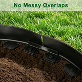 Aifanss Landscape Edging Kit, 4 Inch Tall 33Ft No Dig Garden Edging Border with 50 Pcs Reinforced Spikes, Plastic Garden Barrier for Landscaping, Lawn, Yard, Flower Bed, Paver, Pathway, Grass, Black