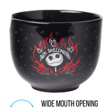 Silver Buffalo Disney Nightmare Before Christmas Jack Skellington Ceramic Ramen Noodle Rice Bowl with Chopsticks, Microwave Safe, 20 Ounces