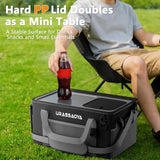[2026 Updated] 50 Can Collapsible Soft Cooler Bag with Hard PP Lid, Leakproof Insulated Ice Chest with Quick-Access Top Hatch, Bottle Opener & Mini Table for Beach, Camping, Travel (Matte Black)