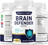(2 Pack) Brain Defender - Official Brain Defender Supplement Advanced Pills, Natural Brain Defender Brain and Memory Support, Brain Defender Health & Wellness Multivitamin, 120 Capsules for 2 Months