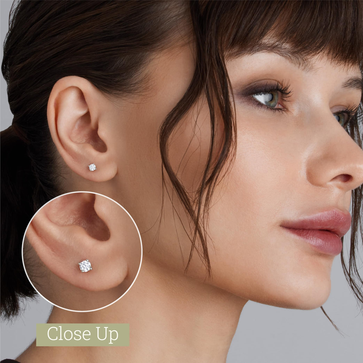 Gilded 1/4 ct. T.W. Round Lab Diamond Stud Earrings for Women | 925 Sterling Silver Studs | Hypoallergenic Fine Jewelry | 4-Prong Basket, Push Back Nut | SI1 Clarity, F Color, Round Cut
