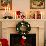 Lezonic Flameless Battery Operated Candlesticks Flickering, 24Pcs White LED Battery Christmas Window Candles, 6 Inch Short Taper Candles Hanging Halloween Floating by Touch, No Remote