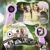 Kids Microscope- 500x Magnification,16X Zoom,Handheld Microscope for Kids with HD Cam,Portable Science Learning Tool,Christmas Birthday Gifts for Boys Girls Aged 3-12,32GB SD Card Include (Purple)