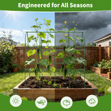 MQHUAYU Cucumber Trellis for Raised Bed,U-Shape Garden Trellis for Climbing Plants Outdoor, Metal Arch Vegetables Trellis, Plant Support for Vine (Green, 63" Lx21.6 Wx47.2 H-Large)