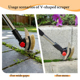 Crack Weeder Tool for Driveway & Patio, Crevice Weeding Tool with Long Handle, Stainless Steel Weed Remover for Sidewalk, Garden, Lawn