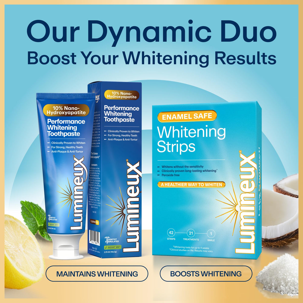 Lumineux 10% Nano Hydroxyapatite Toothpaste, Whitening 3.75 oz, 2 Pack
