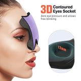 LitBear Sleep Mask for Side Sleeper Women Men, Eye Mask for Sleeping Light Blocking, 3D Contoured Cup Sleeping Mask, Soft Breathable Sleep Eye Mask with Adjustable Strap for Flight, Light Purple