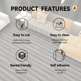 auxua Wood Grain Peel and Stick Floor Tiles – 11.8” Width, Full Roll Length of 394" – Versatile Design for Any Space, Light Color Self Adhesive Vinyl Flooring, Waterproof and Non-Slip Features