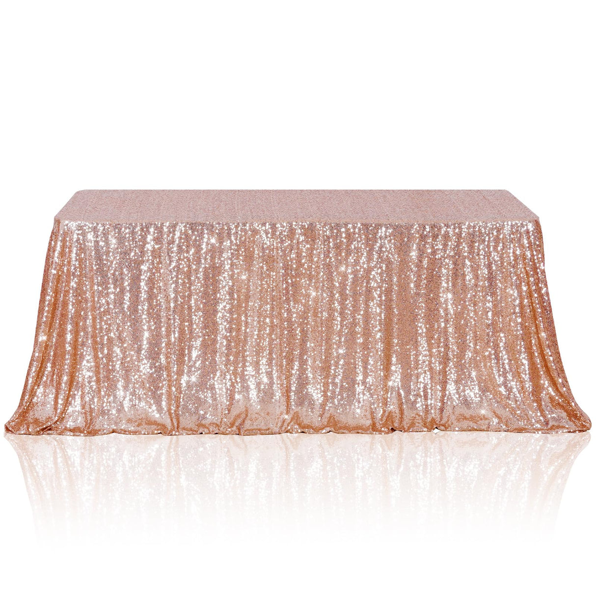Poise3EHome Rose Gold Sequin Tablecloth 60×102 Inch Rectangle Sparkly Fabric Table Cloth for Birthday Wedding Party Christmas Holiday Baby Shower Decoration