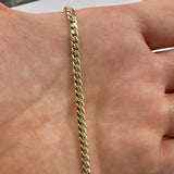 BRAYEG 6mm 14K Gold Bracelet for Men & Women Cuban Bracelet for Men Gold Diamond-Cut Hypoallergenic Chains Gold Cuban Link Curb Chain Bracelet Jewelry Gifts 7.5 in