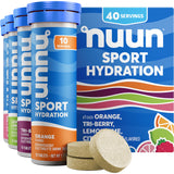 Nuun Sport Electrolyte Tablets with Magnesium, Calcium, Potassium, Chloride & Sodium, Gluten Free & Vegan, Mixed Flavors, 4 Pack (40 Servings Total)