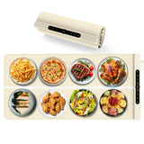 Newise Graphene Warming Mat for Food with Dual Zone Control | XXL 36"x17" Electric Heating Tray | 6 Temp & Timer Settings | Food Warmer for Parties Buffets | Ideal Kitchen Gift for Mom & Wife (Beige)