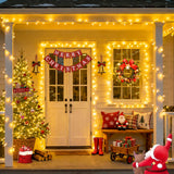 JMEXSUSS 2 Pack Battery Operated Christmas Lights with Remote, Total 66ft 200 LED Battery String Lights Outdoor Indoor, Warm White Twinkle Light for Christmas Tree Bedroom Porch Garland Yard Decor