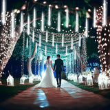 Kwaiffeo Christmas Lights Outdoor, 24 Tubes(Equivalent to 3 Sets of 8-Tubes) Meteor Shower Light Snow Falling Icicle Lights for Xmas Tree Halloween Decoration Wedding Party Window, UL Plug, White