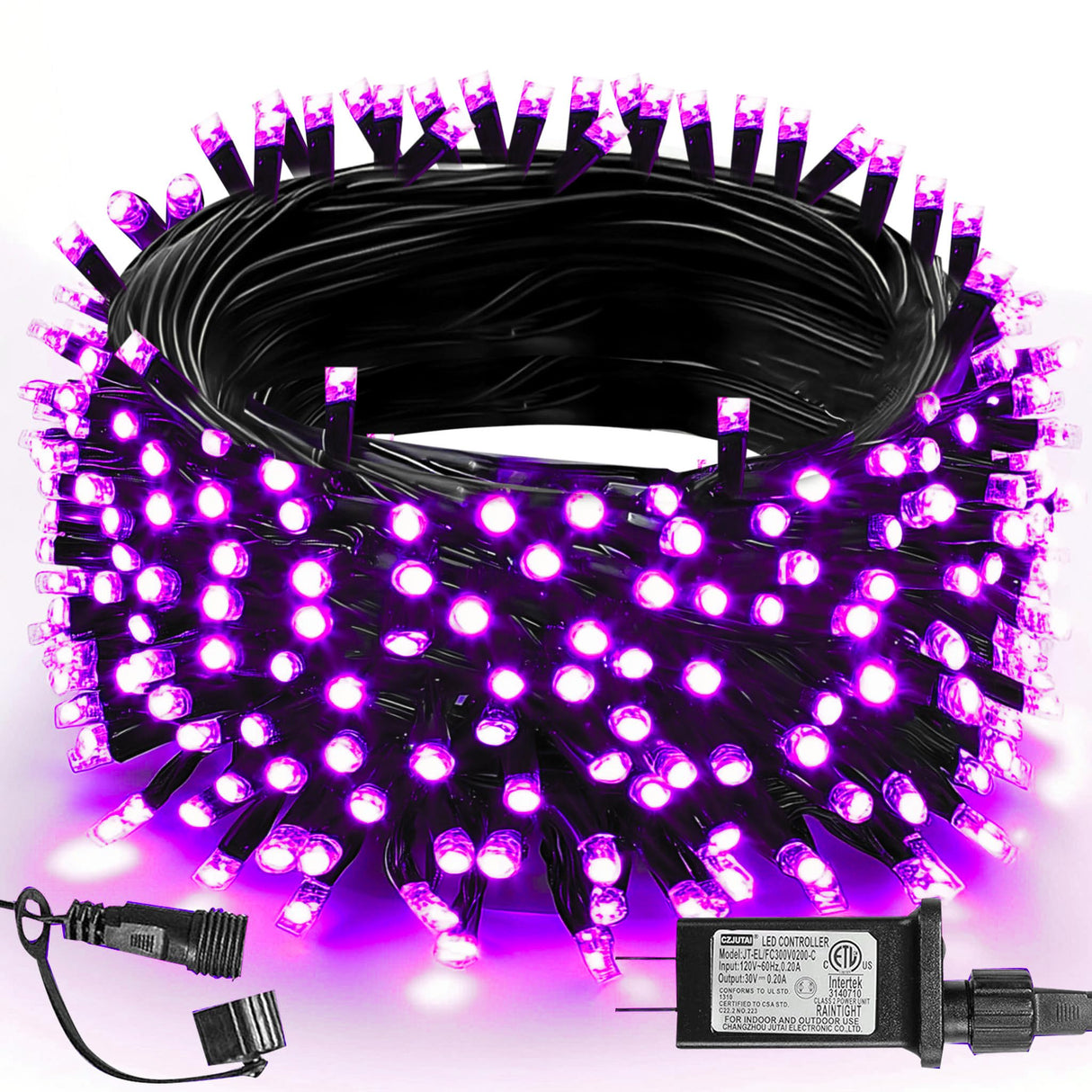 TW SHINE Halloween Lights, 200 LED 66FT Outdoor Halloween Light Plug in with 8 Modes, Waterproof Christmas Lights Outdoor, Indoor Decorations for Party Yard Haunted House Decor, Purple