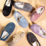 EverFoams Women’s Soft Curly Memory Foam Slippers Grey,7-8 US