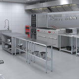 AmGood 16 in. x 48 in. Stainless Steel Work Table | Metal Kitchen Food Prep Table | NSF