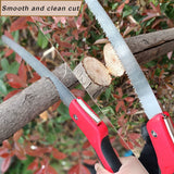WEIMELTOY 12 Inch Heavy Duty Pruning Saw, Folding Hand Saw with SK5 Curved Blade, Triple-cut Razor Teeth Used for Trees Wood Cutting Camping Gardening Work, Hiking, Landscaping, Tree Trimming
