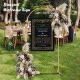 6.6FT Metal Arch Backdrop Stand Gold Wedding Balloon Frame Pergola Arbor