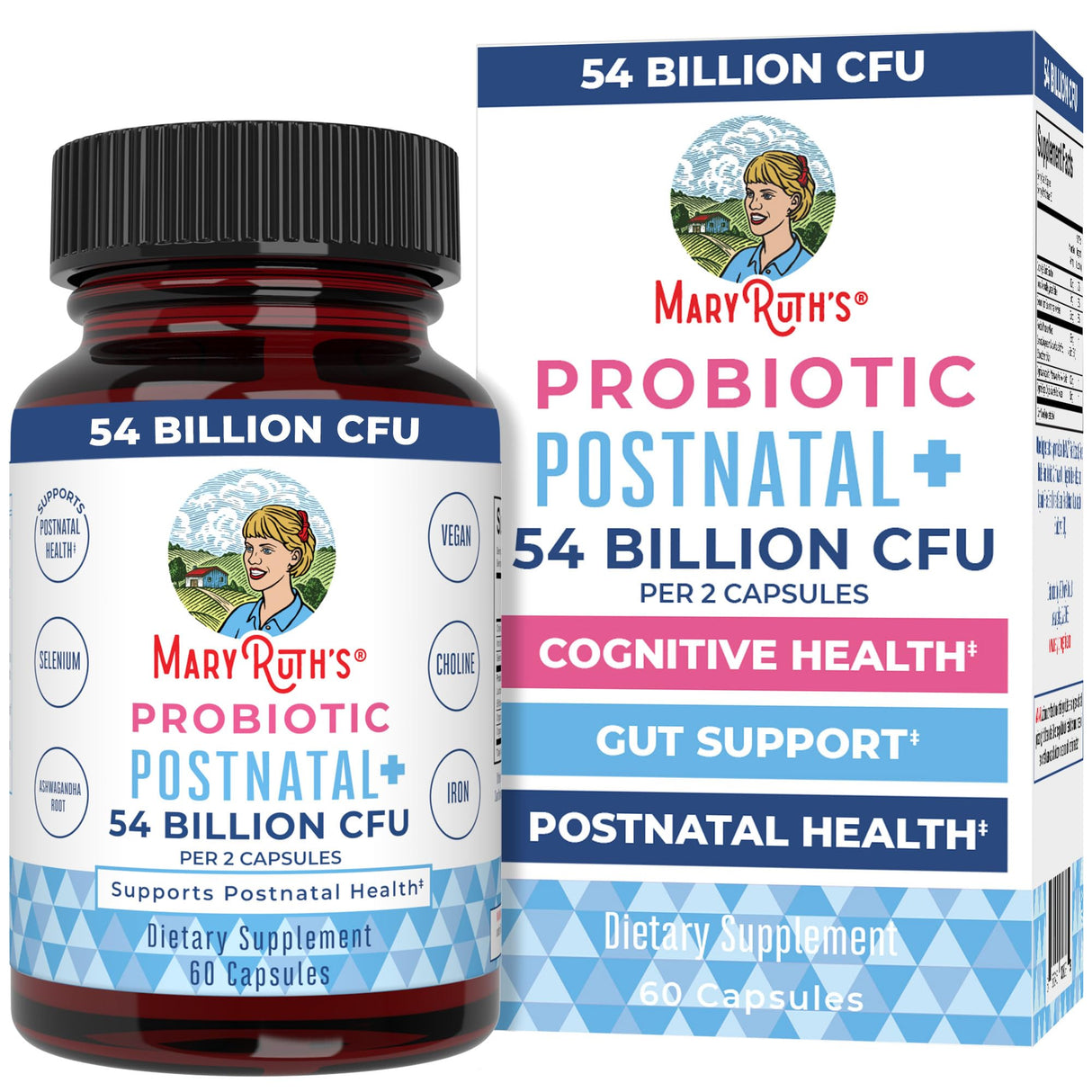 MaryRuth Organics Postnatal Probiotics for Breastfeeding Women | Nursing Probiotic Capsules with Vitamins | Minerals & Antioxidants | 54 Billion CFU | Non-GMO | Vegan | 30 Servings