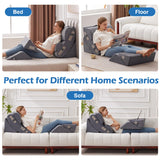 Ahpmeoa 6PCS Orthopedic Bed Wedge Pillow Set for Sitting up in Bed, Memory Foam Post Surgery Pillow for Back Pain Relief, Back Support Pillow for Acid Reflux Relief, GERD, Anti Snoring (Plush Grey)