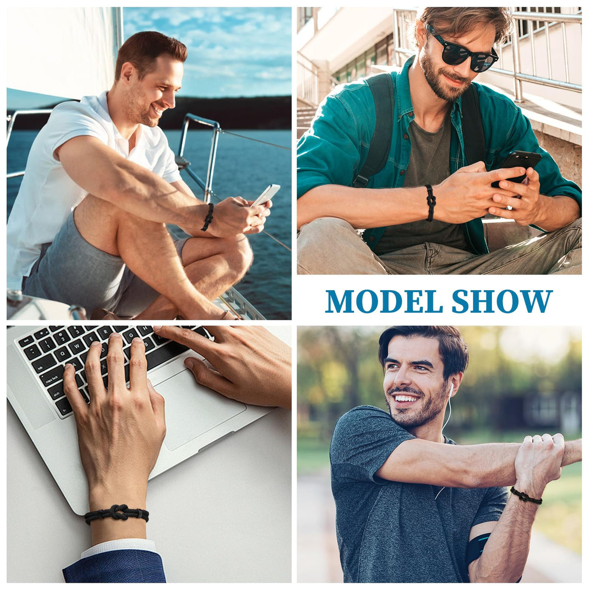 TempBeau Love Knot Bracelet for Men - Father's Day Bracelets for Dad from Daughter Son Meaningful Adjustable Infinity Knot Braided Rope String Bracelet Birthday Anniversary Jewelry Gifts for Him