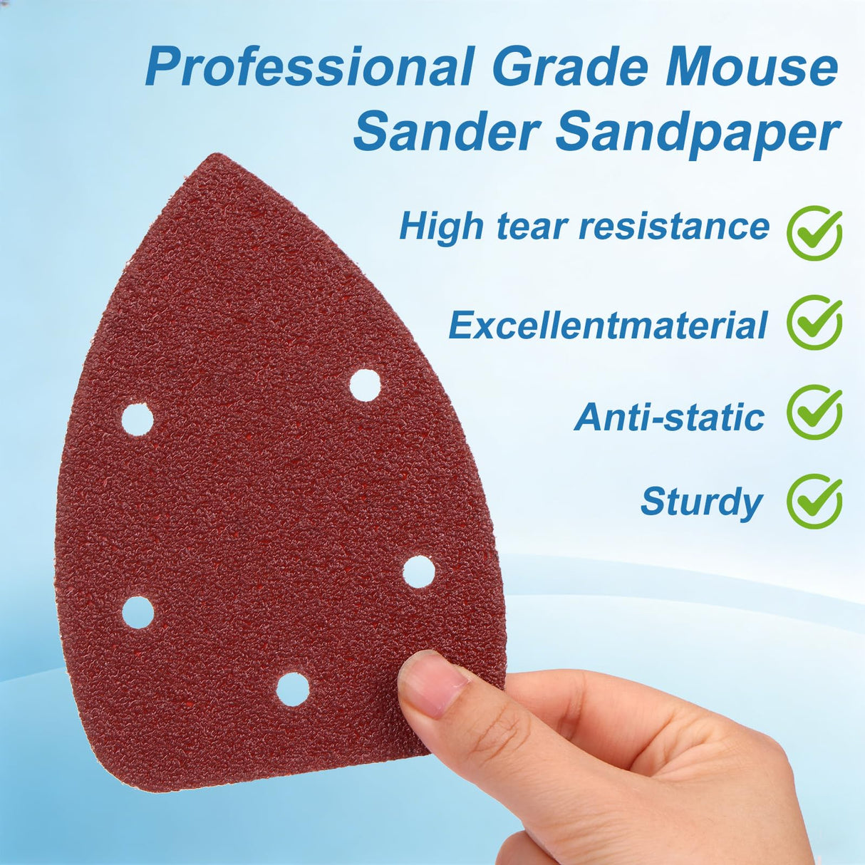 Coceca 150pcs Mouse Detail Sander Sandpaper Sanding Paper Assorted Sanding Pads 40 80 120 180 240 Grits 5 Hole Assorted Sander Sandpaper for Sanding Polishing