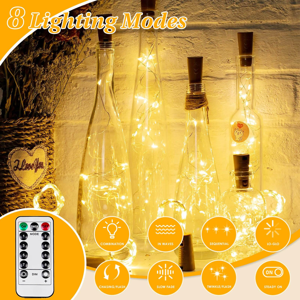 4Pack 80FT 240LED Fairy Lights Battery Operated with Remote & Timer | 8 Modes Twinkle String Lights Battery Powered Indoor Outdoor Waterproof for Bedroom Wedding Classroom Christmas Décor