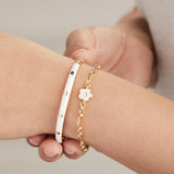 Alex and Ani Mother Of Pearl Daisy Charm Chain Bracelet