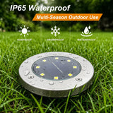 OULONGER Solar Lights Outdoor Waterproof, 12 Pack Solar Ground Lights with Large Capacity Battery, High Efficiency Solar Powered Lights for Outdoor Garden, Patio, Pathway and Yard (Warm Light)