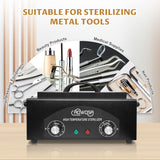 High Temperature Metal Tool Cleaning Box, 2L Dry Heat Cabinet Beauty Hair Nail Metal Tool Cleaning for Manicure Pedicure Barber, with 0-60 Min Timer & 50-220℃ Temp Settings, Plastic Sterilization Tray